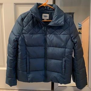 Old Navy blue/green puffy coat